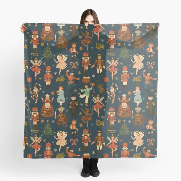 Whimsical Nutcracker Ballet Pattern – Festive Holiday Print for Home Decor, Tech Cases & Seasonal Gifts Scarf