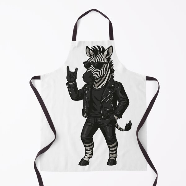 Item preview, Rebel Zebra in Leather – Rocker Zebra with Shades and Metal Hand Gesture designed and sold by Daagath.
