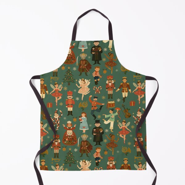 Item preview, Nutcracker Ballet Holiday Pattern – Christmas Characters on Green for Festive Home Decor, Fabric & Gifts designed and sold by Andrea Lauren.