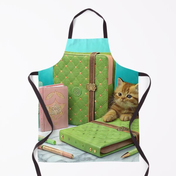 Item preview, aesthetic pet lifestyle flatlay,kawaii cat and journal accessories,fantasy-inspired luxury notebook design,Luxury cat themed stationery set,notebook with kitten designed and sold by Donlaporn.
