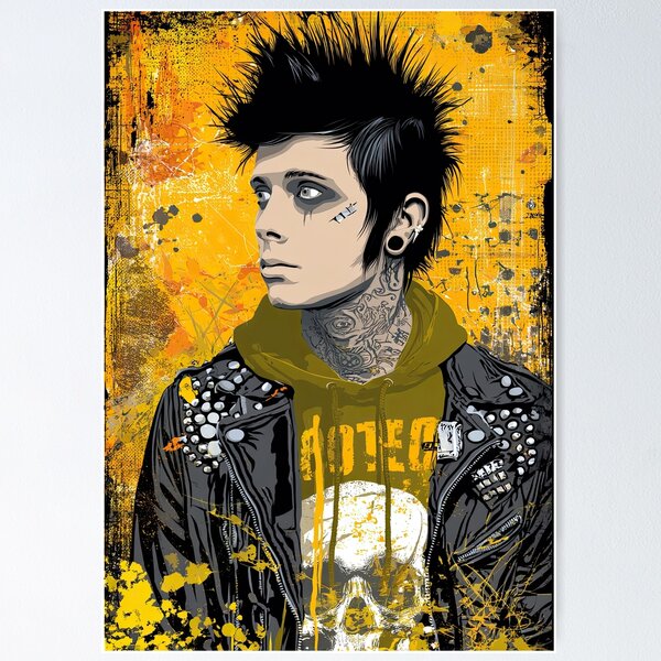 Item preview, Punk Man With Facial Hair Tattoos Piercings designed and sold by Piotrek0001.