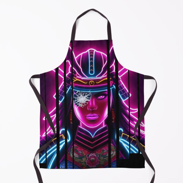 Item preview, Neon samurai with a cracked visor.1 designed and sold by Neon G.