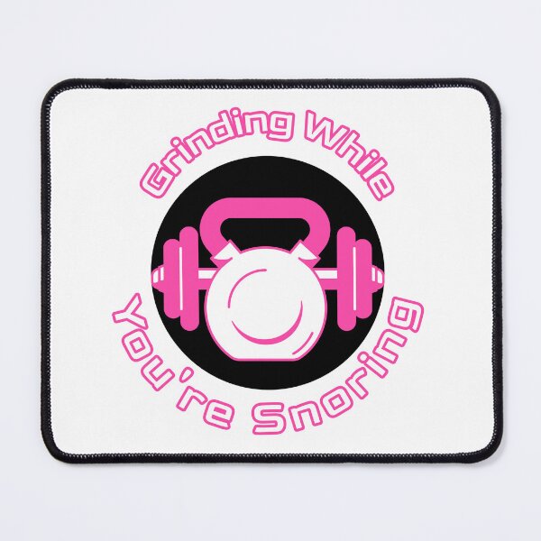 Item preview, Grinding While You're Snoring-Kettlebell/Barbell Combo-Pink designed and sold by The Expression Den.