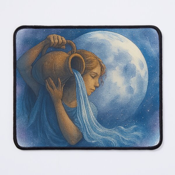 Item preview, Moon in Aquarius – Ethereal Water Bearer Celestial Art designed and sold by Emocean-Designs.
