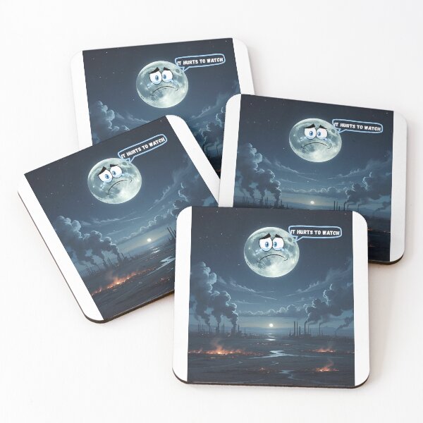 Item preview, It Hurts to Watch – Moon Over Earth’s Pollution & Fires designed and sold by sniffpad.