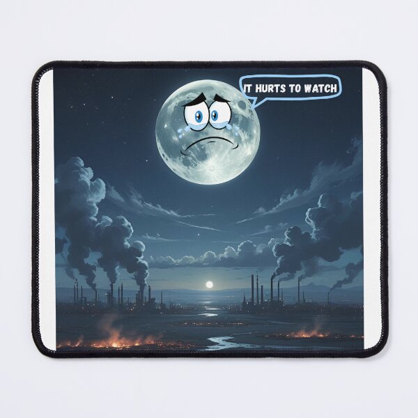 Item preview, It Hurts to Watch – Moon Over Earth’s Pollution & Fires designed and sold by sniffpad.