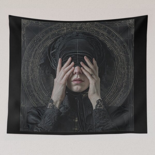 Item preview, Blindfolded Victorian Woman in Black Velvet designed and sold by Shannon Hilson.