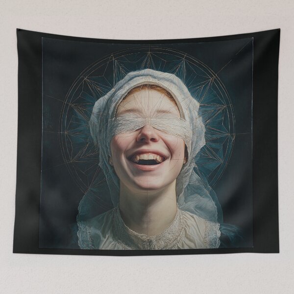 Item preview, Blindfolded Cheerful Victorian Woman designed and sold by Shannon Hilson.