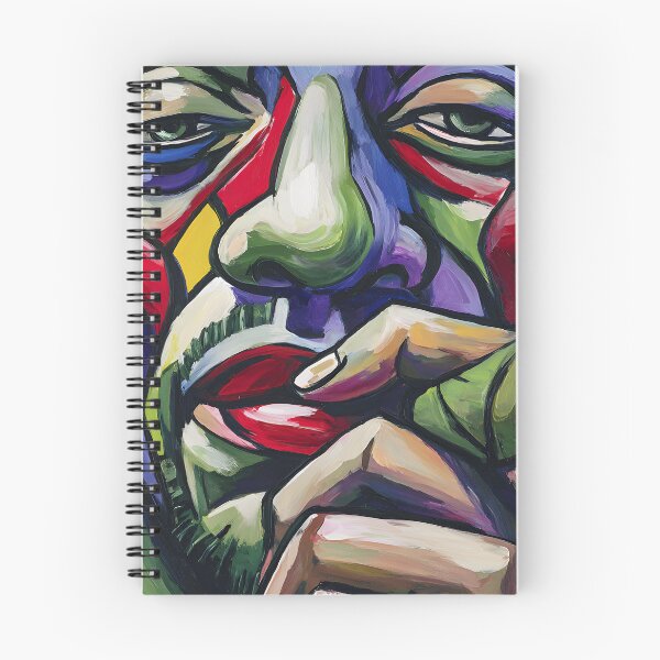 Item preview, Striking Close-Up of Person Holding Cigar Rendered in Vivid Color Blocks - Dynamic Expression in Reds Blues Greens and Yellows designed and sold by OlfactoART Studio.