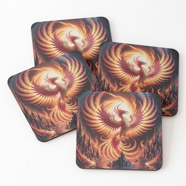 Item preview, ? Soaring Phoenix – Mystical Bird over Cloudy Mountain Landscape designed and sold by Homecrate01.