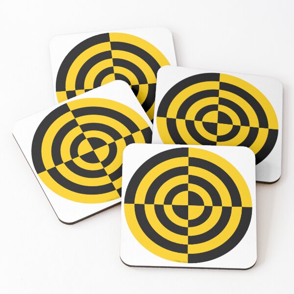 Item preview, Black and yellow geometric target – compass drawing designed and sold by nounouangelique.