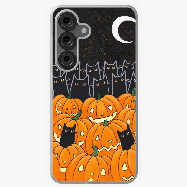 Item preview, Black Cats and Jack-o-Lanterns designed and sold by KilkennyCat Art.