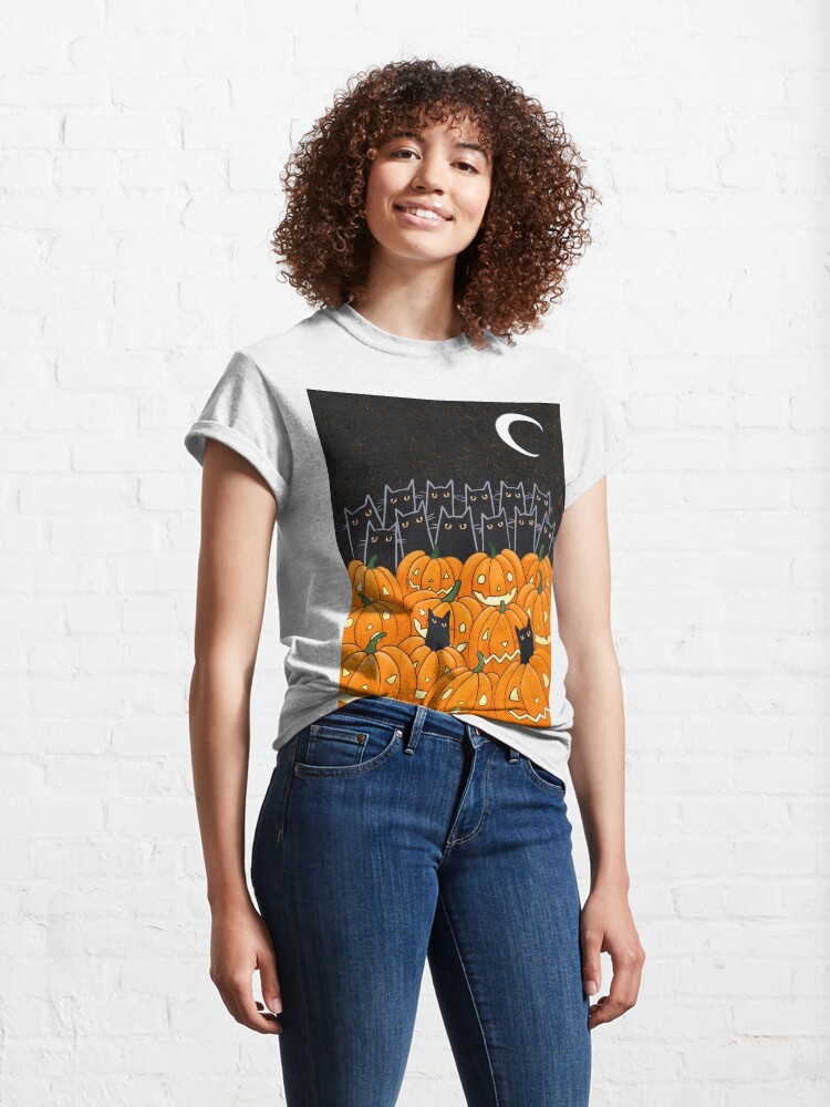 Alternate view of Black Cats & Jack-o-Lanterns Classic T-Shirt