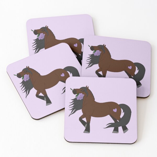 Item preview, Cute Bay Cartoon Pony with Purple Rose designed and sold by DappledMoon.
