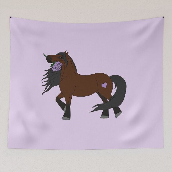 Item preview, Cute Bay Cartoon Pony with Purple Rose designed and sold by DappledMoon.