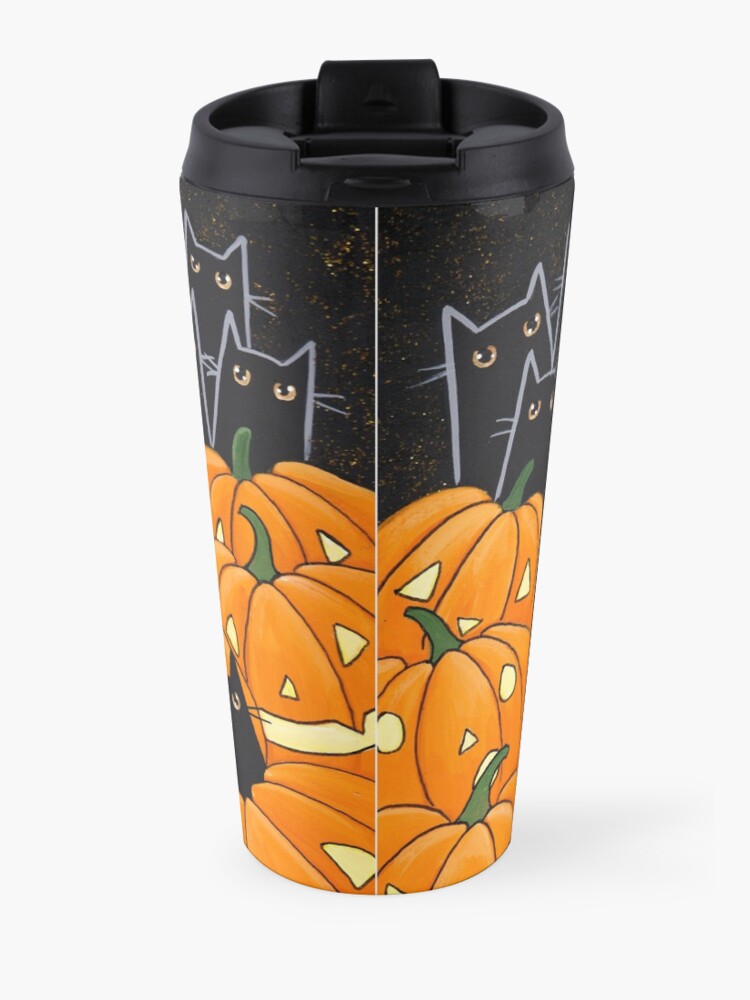 Alternate view of Black Cats & Jack-o-Lanterns Travel Mug