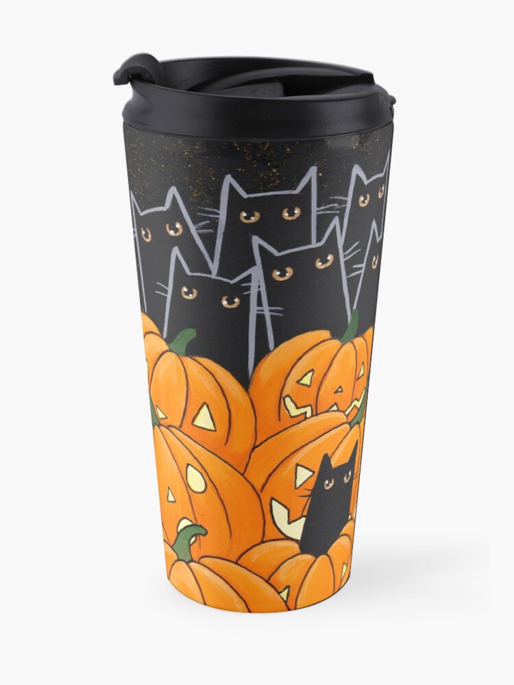 Alternate view of Black Cats & Jack-o-Lanterns Travel Mug