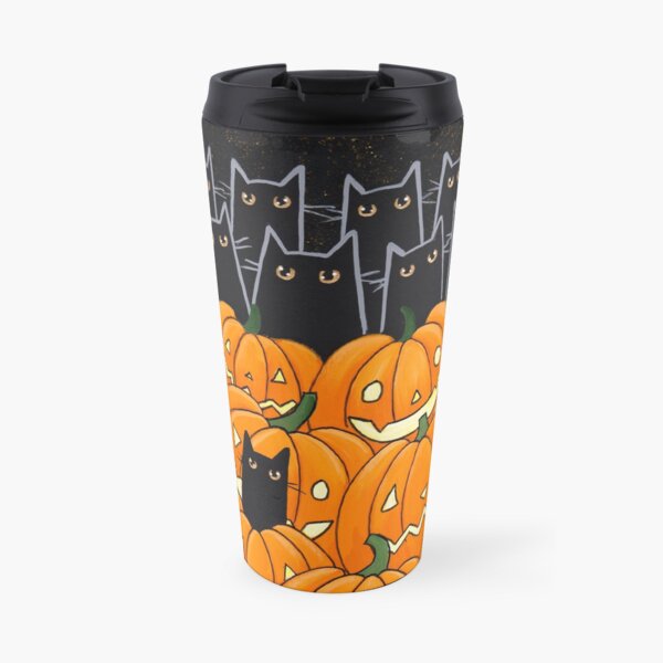 Black Cats & Jack-o-Lanterns Travel Mug