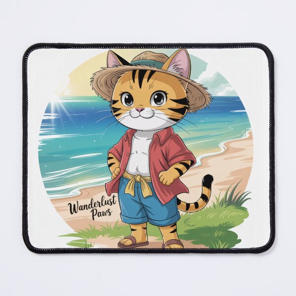 Item preview, ? Straw Hat Cat – Island Explorer Feline Art designed and sold by Homecrate01.