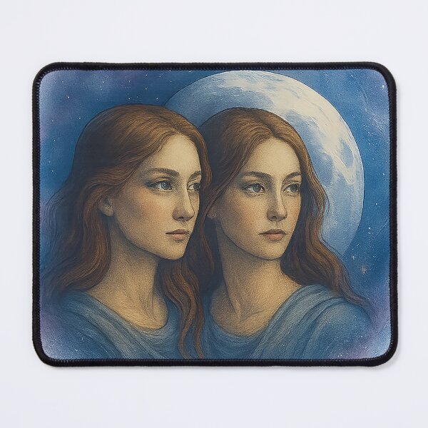 Item preview, Moon in Gemini – Dreamy Celestial Twins Watercolor Art designed and sold by Emocean-Designs.