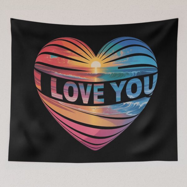 Item preview, A mesmerizing psychedelic art piece featuring the words I LOVE YOU designed and sold by MRFEZOO2030.