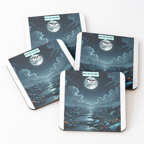 Item preview, What Are You Doing? – Angry Moon Over Polluted Earth designed and sold by sniffpad.