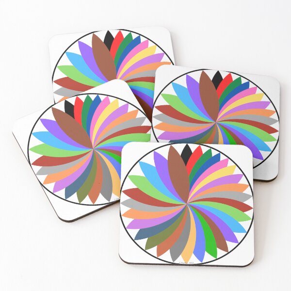 Item preview, Multicolored flower rosette – cheerful compass drawing designed and sold by nounouangelique.