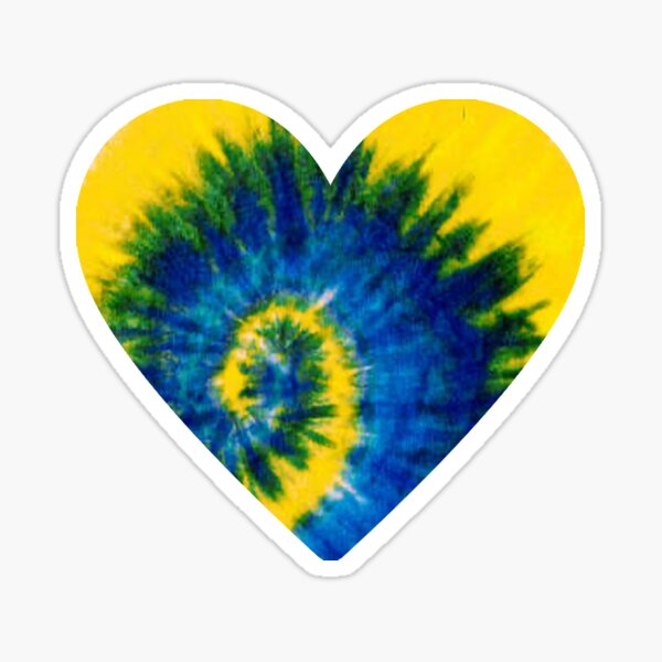 Item preview, BLUE AND GOLD TIE DYE HEART designed and sold by MNG123.