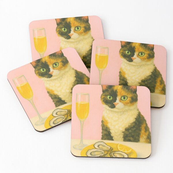 Item preview, Miss Kitty Enjoys Oysters designed and sold by madebymir.