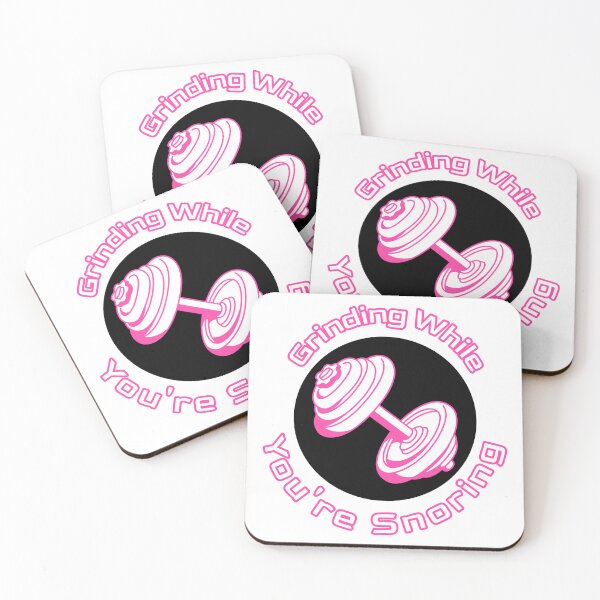 Item preview, Grinding While You're Snoring-Dumbbell-Pink designed and sold by The Expression Den.