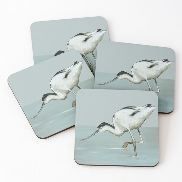 Item preview, Avocet in Water, Long-Legged Bird, Sea Green Color designed and sold by JoyfulWhimsy.
