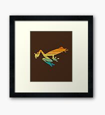 Red Eyed Tree Frog - Retro Pattern Framed Print