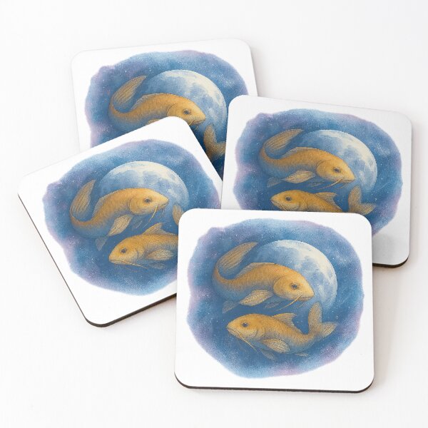 Item preview, Moon in Pisces – Dreamy Celestial Fish Watercolor Zodiac Art designed and sold by Emocean-Designs.