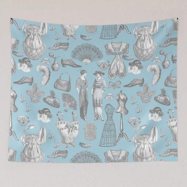 Item preview, Toile azul antiguo de estilo eduardiano vintage para damas designed and sold by Gossip Rag.