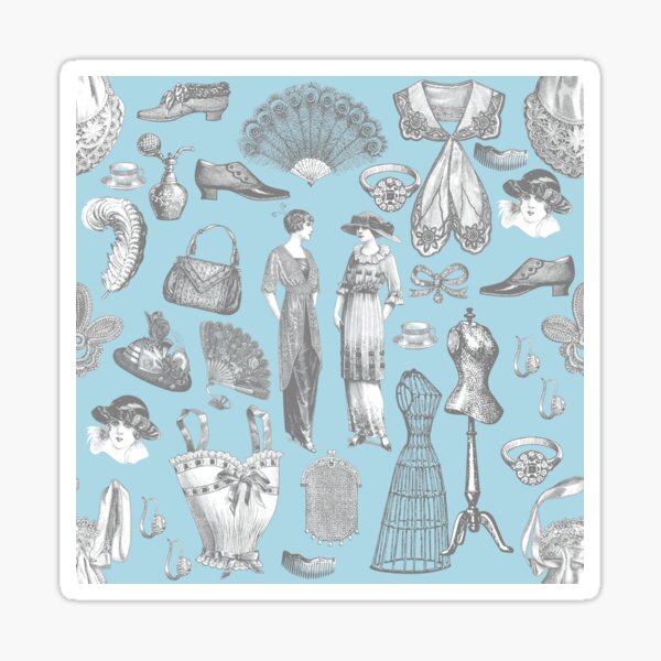 Artikel-Vorschau von antike edwardianische Vintage-Mode Damen blau Toile, designt und verkauft von Gossip Rag.