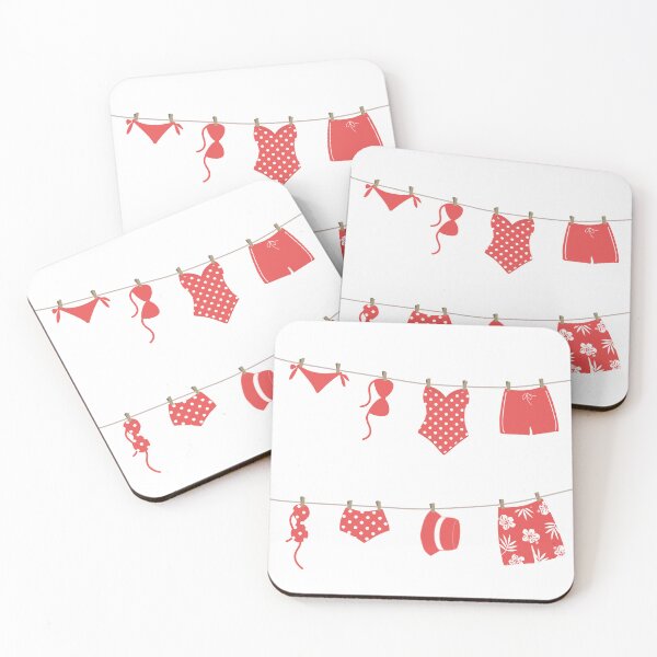 Item preview, Red Swimsuits Hanging on Clotheslines designed and sold by IrynaAlex.