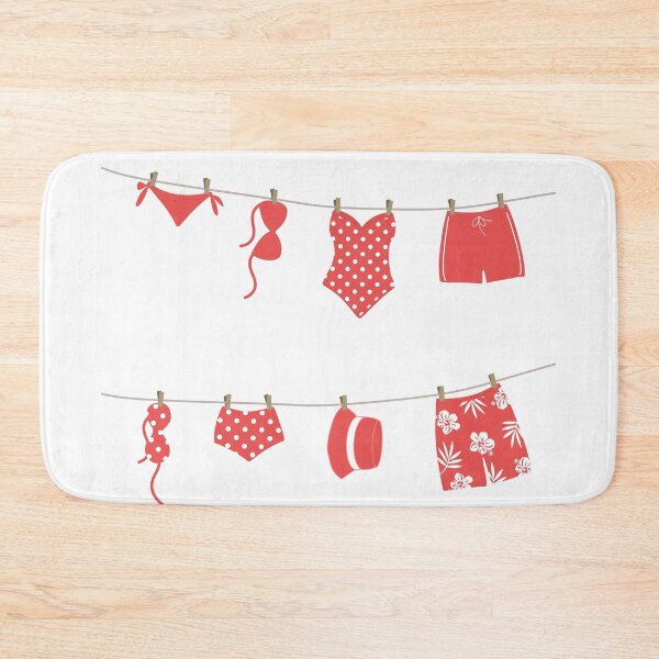 Item preview, Red Swimsuits Hanging on Clotheslines designed and sold by IrynaAlex.