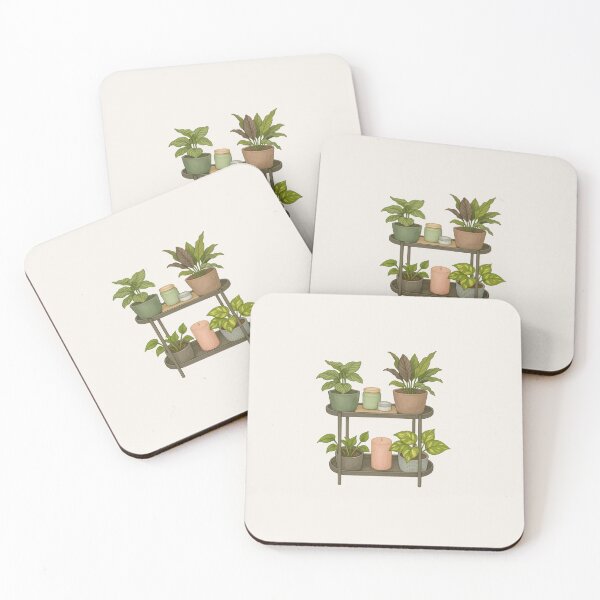 Item preview, Indoor Plant Stand Watercolor Botanical Art | Trendy Houseplant Cluster | Modern Botanical Aesthetic designed and sold by ClementineVera.