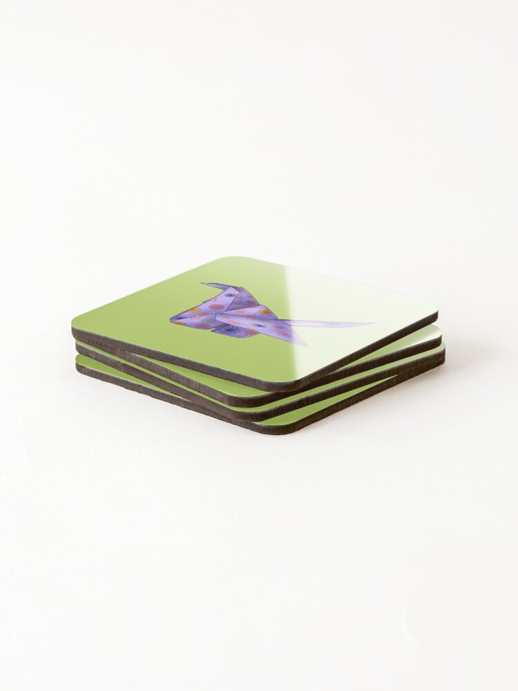 Thumbnail 4 of 5, Coasters (Set of 4), Patterned crane origami designed and sold by AssortedDrawing.
