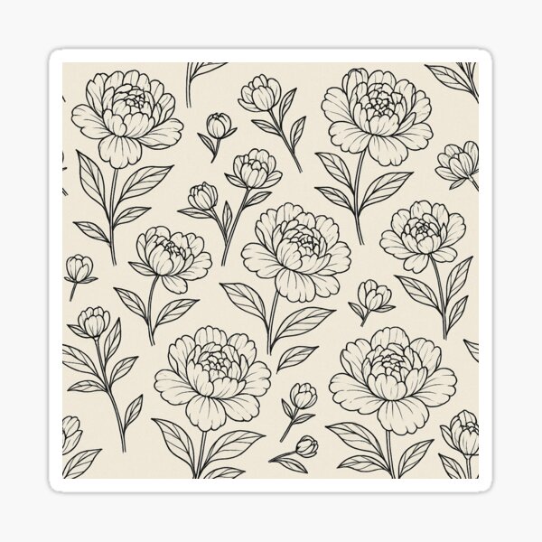 Item preview, Peony Outlines-Elegant designed and sold by ClementineVera.