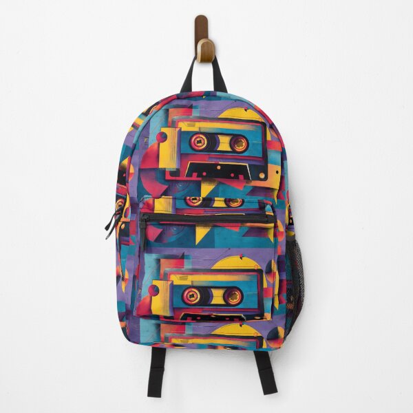 Item preview, Nostalgic Geometric Cassette Tape with Bold Abstract Shapes - Dive into 80s Retro Energy and Vibrant Vintage Vibes designed and sold by OlfactoART Studio.