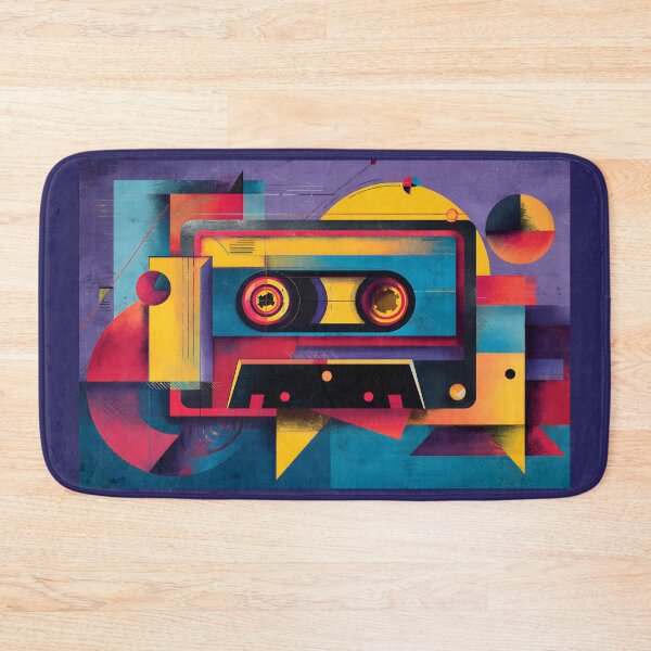 Item preview, Nostalgic Geometric Cassette Tape with Bold Abstract Shapes - Dive into 80s Retro Energy and Vibrant Vintage Vibes designed and sold by OlfactoART Studio.