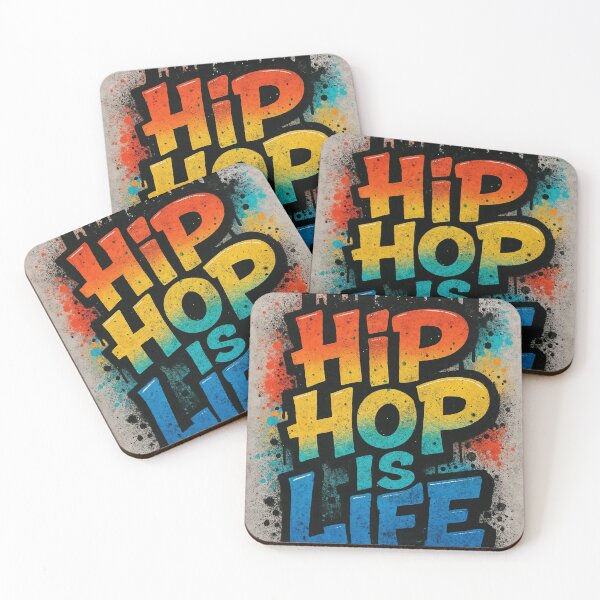 Item preview, Graffiti-style 'HIP HOP IS LIFE' typography with spray paint textures and urban skyline, bold and rebellious designed and sold by Retram.