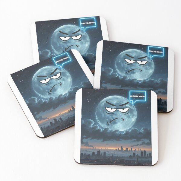 Item preview, Breathe Much? – Moon Over Polluted City designed and sold by sniffpad.