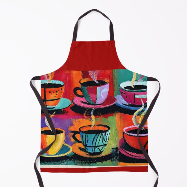 Item preview, Colorful Coffee Cups with Swirling Steam - Vibrant Saucer Array Set Lively Abstract Background designed and sold by OlfactoART Studio.