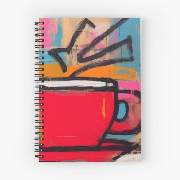Item preview, Energizing Coffee Moment - Vibrant Red Cup with Dynamic Steam Amid Bold Abstract Colors designed and sold by OlfactoART Studio.