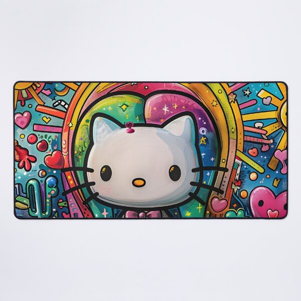 Item preview, Rainbow Kitty Vibes – Kawaii Pop Art Sunshine Digital Design designed and sold by AnnDesignStudio.
