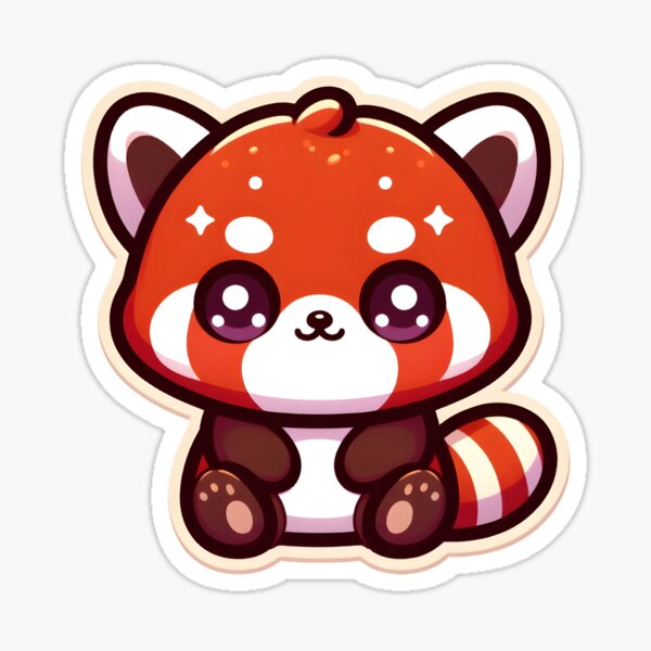 Vista previa del artículo con la obra «Panda rojo kawaii», diseñado y vendido por ArtistEmbrace.