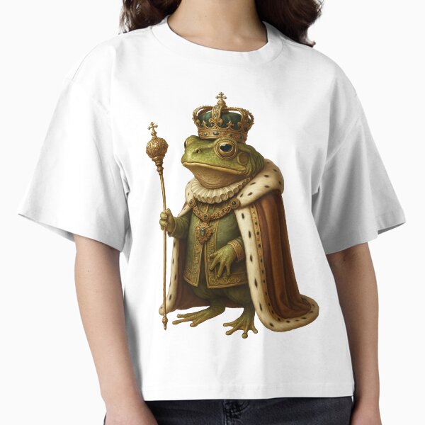 The Emerald Amphibian – Regal Animal Portrait Boxy T-Shirt