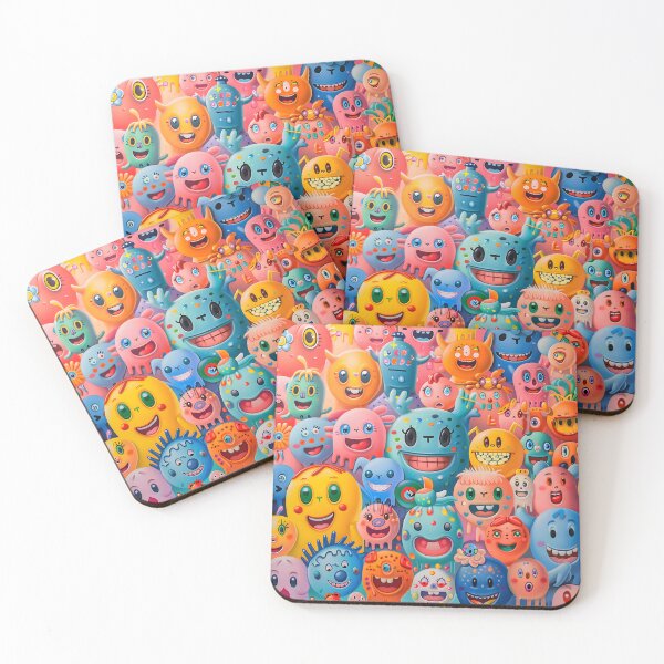 Item preview, Happy Monster Squad - Colorful Cute Character Chaos Art Collection designed and sold by AnnDesignStudio.